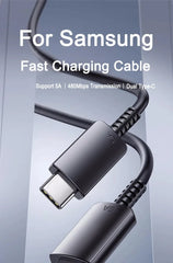 كابل بيانات USB C فائق السرعة PD 45 واط من قطعتين لهاتف Samsung Galaxy S20 S21 S22 S23 Ultra Note 10 5G 20 A53 A54