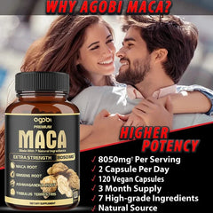 Maca Is Made From 7 Natural Ingredients, High Strength 8050mg Supports Energy and Endurance Immune System Health