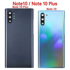 غطاء خلفي للبطارية لهاتف Samsung Galaxy Note10 Note 10 Plus N970F N975F ولوحة زجاجية ثلاثية الأبعاد وغطاء خلفي وغطاء عدسة الكاميرا بديل