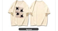 Cute Cartoon  ort Sve T-irt Women's Summer Casual Loose Fit plus Size American Sle Cotton Top Korean Version