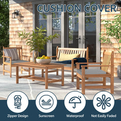 4Pcs Patio Cushion Cover 24×24in Waterproof Sofa Seat Cushion Covers Replacement Elastic Protector Minimalist Outdoor Cushion
