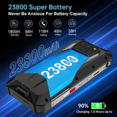 Unihertz Tank 3 Pro 8849 with 100 Lumens 5G Projector phone,32GB/36GB RAM,512GB ROM,23800mAh 120W,200MP Camera,Bluetooth 5.3,NFC