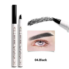 Dark Brown Eyebrow Pencil Microblading Eyebrow Pen Makeup Waterproof 4 Tip Eyebrow Pen Black Liquid Pen Enhancer Cosmetic