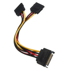 كابل تمديد SATA II Hard Disk Power 15Pin SATA ذكر إلى 2 أنثى 15Pin Power HDD Splitter عالي الجودة Y 1 إلى 2 بطول 20 سم