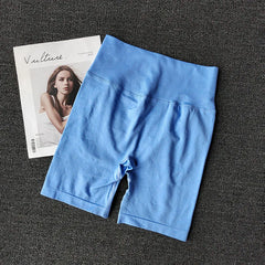 Summer Seamless Yoga Shorts High Waist Workout Shorts Women Sexy Booty Tummy Control Gym Leggings Breathable Running Shorts