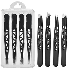 4Pcs High-quality Professional Tweezers Set - Perfect For Eyebrow Hair Removal, Splinter & Ingrown Hair Removal & For Men & Wome