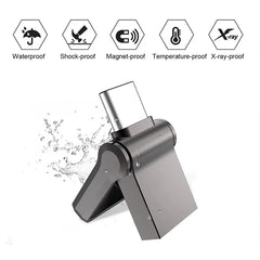 محرك أقراص فلاش USB Type-c 2 في 1 من شاومي بسعة 2 تيرابايت 3.1، عالي السرعة، نقل بيانات، قرص معدني مقاوم للماء، عالمي للهواتف المحمولة والكمبيوتر