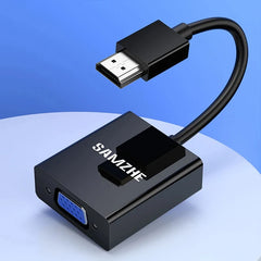 محول VGA متوافق مع HDMI بدقة 1080 بكسل من SAMZHE مع كابل صوت وفيديو مزود بمصدر طاقة ومخرج صوت للشاشة PS3 PS4 XBOX