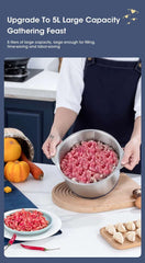 Electric Meat Grinders 5L Food Crusher Stainless Steel Multifunctional Vegetable Slicer Processor Chopper Kitchen Blenders