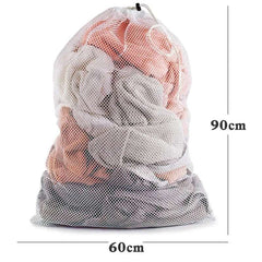 Large Size Laundry Mesh Bag Solid Color Drawstring Laundry Bag Anti-snagging Anti-deformation Mesh Clothes Washing Bag 60x90cm