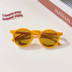 2023 New Kids Cute Checker Panel Color Round UV400 Sunglasses Baby Girls Outdoor Sun Protection Sunglasses Children Sun Glasses