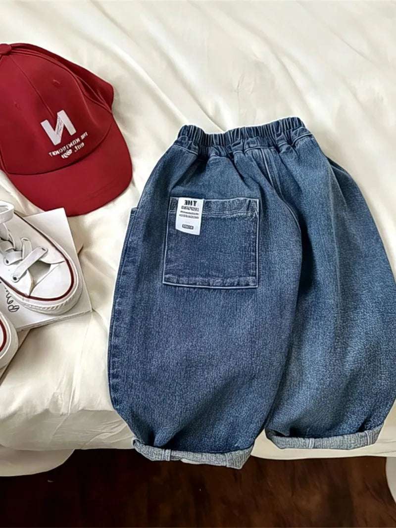 Boys Girls Toddlers Loose Pants Fashion Summer Baby Boys and Girls Baby Foreign Denim Pants New Arrival 2025
