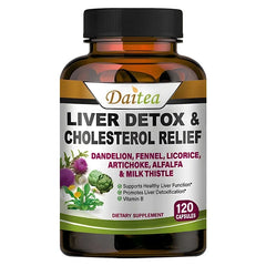 Liver Capsules Alfalfa, Dandelion + Milk Thistle Liver Detox and Cleanse for Healthy Antioxidants and Detoxifiers