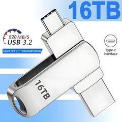 Xiaomi USB 3.2 16TB USB Flash Drive Memory Type-c 2-In-1 8TB 16TB OTG Pendrive 4TB High Speed Flash Disk 2TB For Computer Laptop