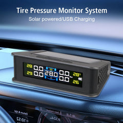 Tire Pressure Monitoring System Temperature Warning New C External Battery Version Sensors Solar TPMS Car Tyre Pressure Monitor
