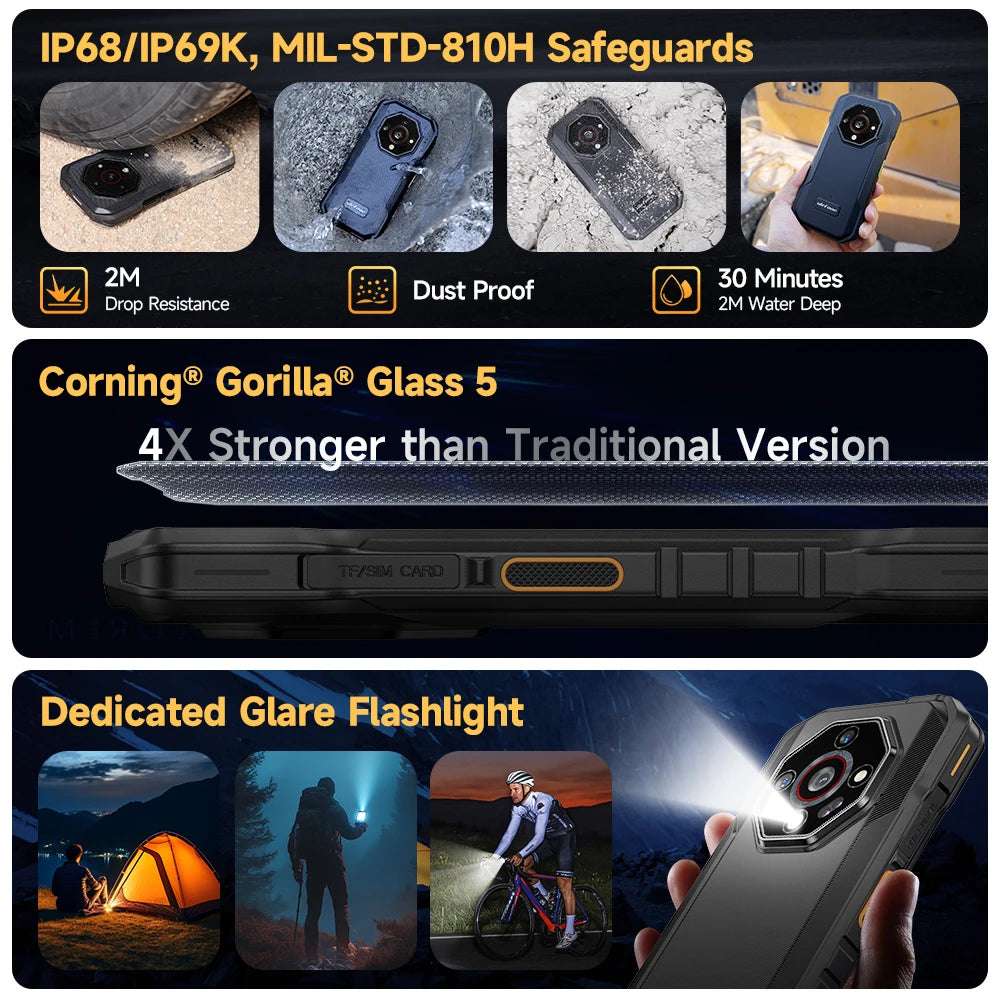 Armor X32 Pro 5G Rugged Phone Android  Waterproof Smartphone Up to 16GB RAM 256GB ROM  5.65”Dimensity 6300 NFC Mobile Phone