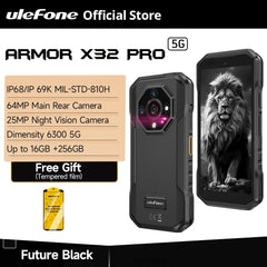 Armor X32 Pro 5G Rugged Phone Android  Waterproof Smartphone Up to 16GB RAM 256GB ROM  5.65”Dimensity 6300 NFC Mobile Phone