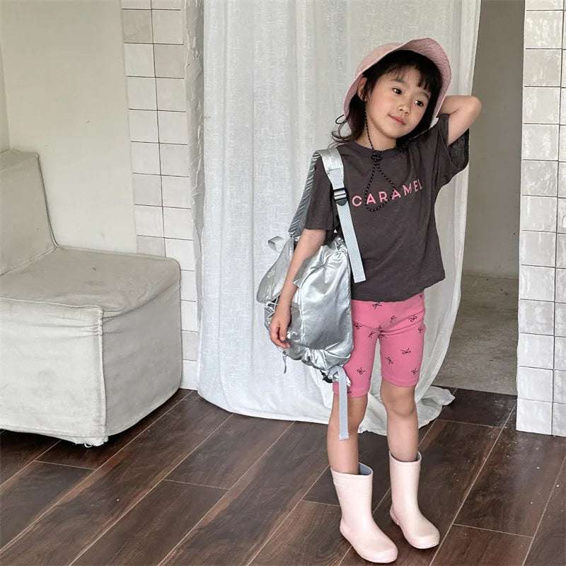 2025 Summer New Children Short Sleeve T Shirts Fashion Letter Print Boys Girls Casual T Shirts Baby Loose Tops Kids Tee Clothes