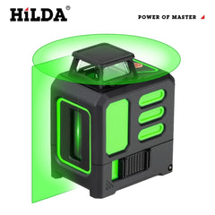 HILDA Laser Level 2 lines/5 Lines 360 Automatic Leveling Level Construction Tool Equipment Green Light Cross Laser Good Gift
