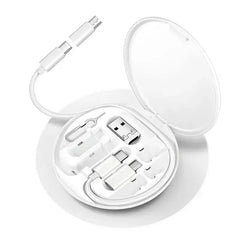طقم كابل محول شحن متعدد المنافذ USB من النوع C إلى C بقدرة 60 وات، مجموعة تحويل USB C إلى Lightning، USB A وType C إلى Micro/Type C/Lighting