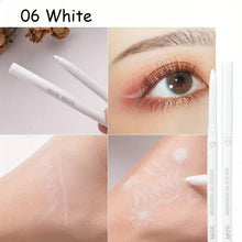 White eyeliner pencil with fine tip, waterproof long-lasting.