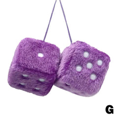 1Kit Fuzzy Plush Dice with Dots Retro Square Plush Hanging Mirror Fuzzy Dices Kid Toys For Pink Car Interior Ornament Decoration