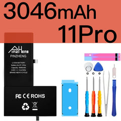 PINZHENG Real High Capacity Battery For iPhone X XR XS Max 12 13 Mini Pro Max 11 Pro Max Replacement Bateria Warranty One Year