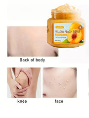 350 Grams of Yellow Peach Body Scrub, Delicate Scrub, Deeply Cleans the Oil and Dirt on the Body, and Removes Cuticles Without Damaging the Skin, Can Be Used to Remove Facial, Arm, Body, Legs and Feet, Skin Moisturizing and S