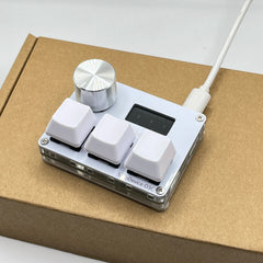 O3C SayoDevice OSU O3C مفاتيح هول ذات الزناد السريع ومفاتيح مغناطيسية وردية اللون ولوحة مفاتيح بمقبض وشاشة ونسخ ولصق وقص
