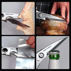 Professional 8.5-inch Stainless Steel Kitchen Scissors with Aluminum Alloy Handle - Perfect for Cutting Chicken Bones Meat Fish