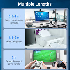 كابل تمديد Vention USB 3.0 ذكر إلى أنثى كابل تمديد USB 3.0 عالي السرعة ممتد لأجهزة الكمبيوتر المحمولة كابل تمديد USB 2.0