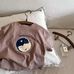 Fashion Casual T-shirt Children's Clothing Printed Cartoon Kids Short Sleeve Tops Tees Boutique Boys Girls Clothes O-neck Tshirt