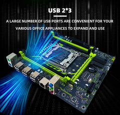 مجموعة اللوحة الأم ZSUS X99-8D4 مع وحدة المعالجة المركزية LGA2011-3 Xeon E5 2650 V4 DDR4 16 جيجابايت (1*16 جيجابايت) 2133 ميجا هرتز ذاكرة وصول عشوائي NVME M.2 SATA
