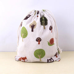 Pet Toys & Snacks Storage Cotton Linen Fabric Pouch Drawstring Bag Cute Kids Travel Cloth Shoes Storage Bag Makeup Case Gift Bag