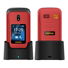 UNIWA V909T 4G Flip Phone Dual Screen Single Nano Cellphone Big Push-Button Mobile Phone for Elderly 2250mAh Russian Keyboard