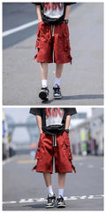 2024 Black Cool Cargo Shorts for Men and Women Couples Thin Loose Dopamine Sports Casual Korean Hip Hop Outwear Shorts Men