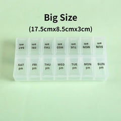 New Weekly Portable Travel Pill Cases Box 7 Days Organizer 14 Grids Pills Container Storage Tablets Vitamins Medicine Fish Oils