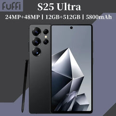 هاتف Global Vision S25 Ultra الذكي 5G Android 12 8GB RAM 512GB ROM 6.8 بوصة هاتف 1920x1080HD 24 + 48MP 4 هواتف محمولة بشبكة 5G