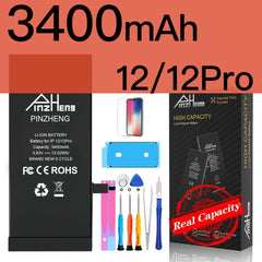 PINZHENG Real High Capacity Battery For iPhone X XR XS Max 12 13 Mini Pro Max 11 Pro Max Replacement Bateria Warranty One Year
