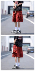 2024 Black Cool Cargo Shorts for Men and Women Couples Thin Loose Dopamine Sports Casual Korean Hip Hop Outwear Shorts Men