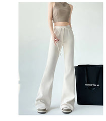 ay High Waist Bell Bot Pants Women's Summer 2025 New Casual Sports Sweatpants Small Size Slimming  Hoof Pants