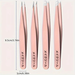 4pcs Set Professional Eyebrow Hair Removal Splinter Tweezers Set Perfect For Very Effortless and Relaxed to Remove