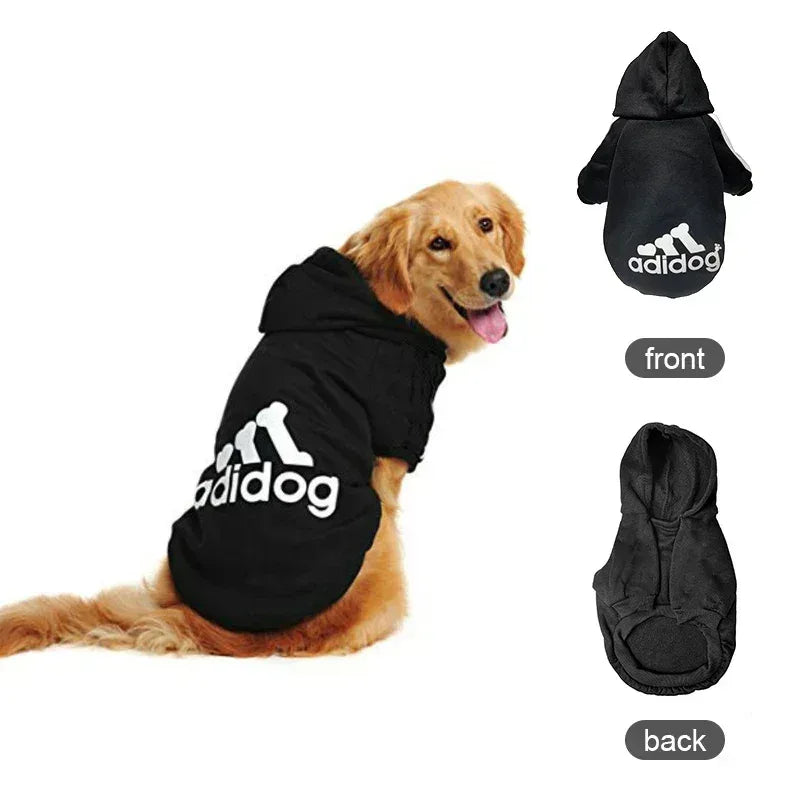Autumn Winter Warm Dog Clothes Adidog Dog Hoodies Pet Warm Coat for Medium Large Dog Jacket Sweater Puppy French Bulldog Clothes - Mumzar