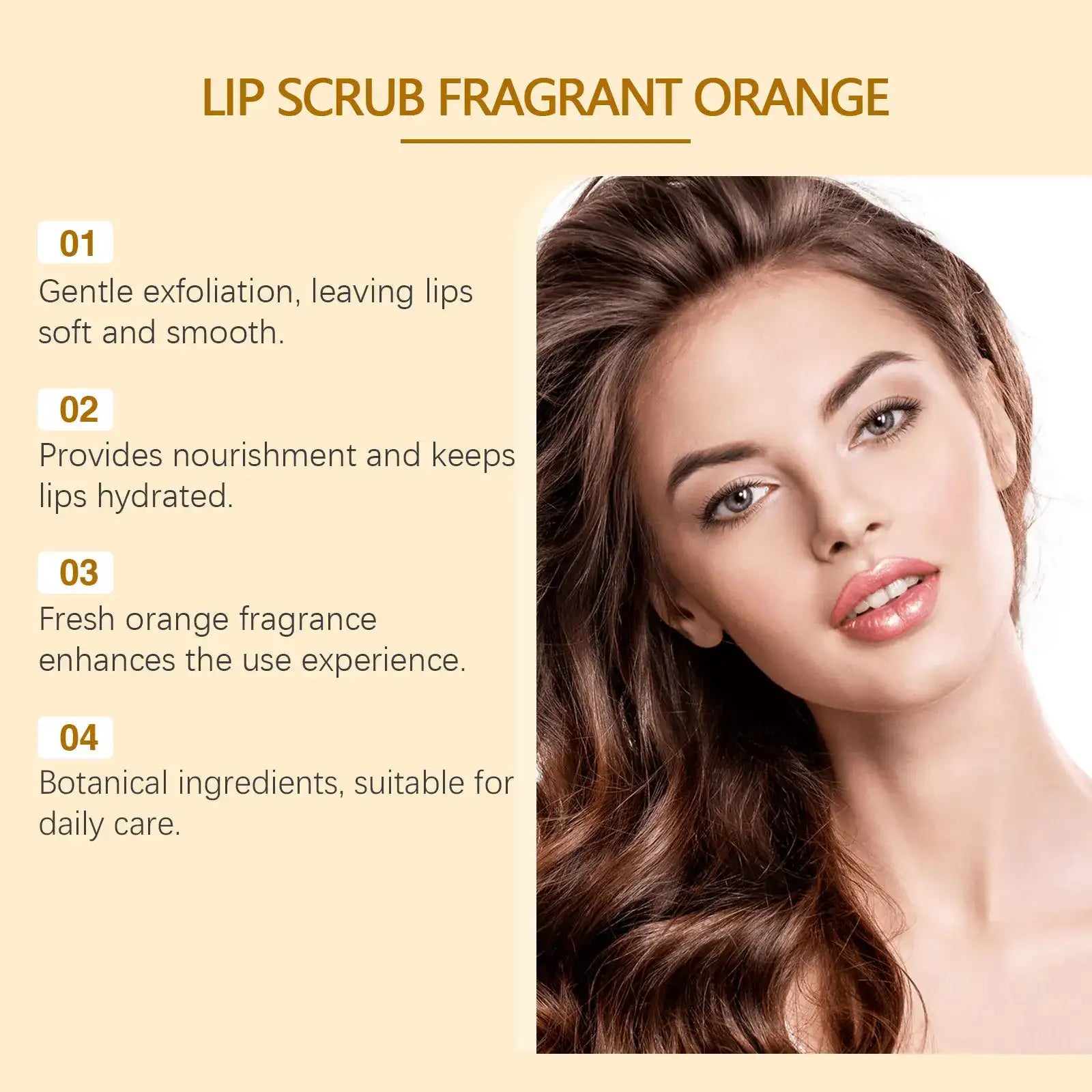 Orange Lip Scrub Reduce Lips Fine Lines Moisturizing Repairing Exfoliating Dead Skin Keratin Two-in-one Dual-effect Scrub