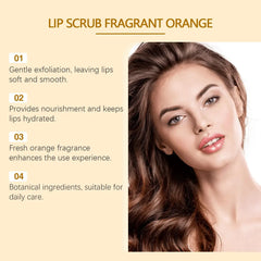 Orange Lip Scrub Reduce Lips Fine Lines Moisturizing Repairing Exfoliating Dead Skin Keratin Two-in-one Dual-effect Scrub