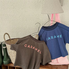 2025 Summer New Children Short Sleeve T Shirts Fashion Letter Print Boys Girls Casual T Shirts Baby Loose Tops Kids Tee Clothes
