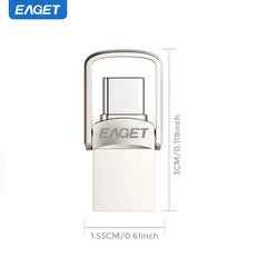 Eaget Super Mini USB Pen Drive Pendrive 2 in 1 USB Type C& USB A Interface USB Flash Drive 120Mb/s USB 3.2 Key USB Memory Stick