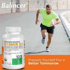 Vitamin D3 10,000IU (250MCG) - Bone, Muscle & Colon Health, Non-GMO, Gluten-Free