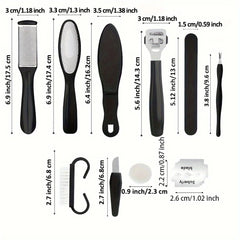 8/10 Pcs Pedicure Set Peeling and Exfoliating Calluses Foot Scrubbing Brush Stainless Steel Double-sided Foot Care Pedal Stone