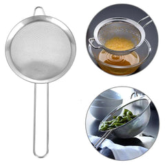 Flour Strainer Mesh With Handle Diameter7/8/10/12/14/16/18/20/22cm Stainless Steel Colander Tea Sifter Kitchen Sieve Filter Tool
